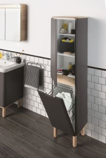 Шкаф-колонна VitrA Sento 60856  40 см, цвет матовый антрацит, левосторонний